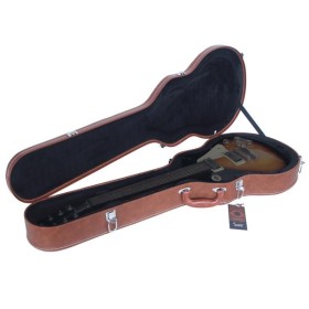 Glarry Hard-Shell Electric Guitar Case for GLP Style Electric Guitar Bulge Surface Brown